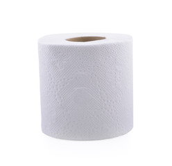 toilet paper on white background
