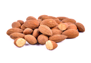 almond nuts isolated on white background