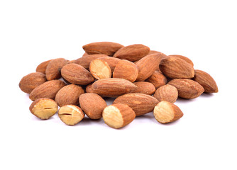 almond nuts isolated on white background