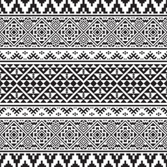 Ikat Ethnic Pattern Design in black and white color for frame or border