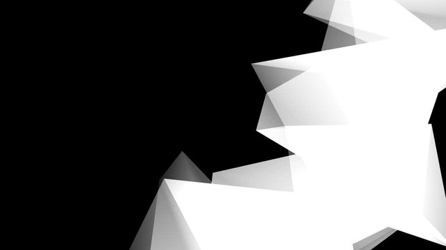 The movement of geometric elements in white on a black background HD 1920x1080