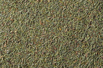 Dry thyme, chopped background and texture