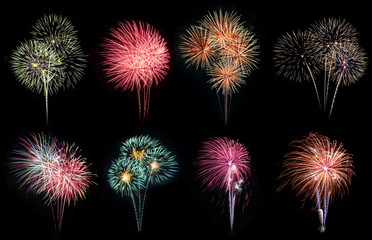 Abstract colored firework objects