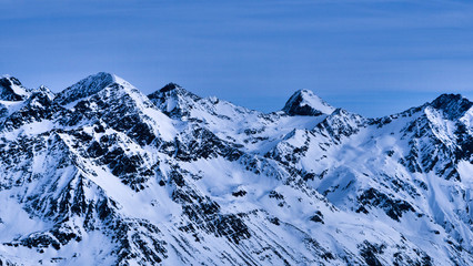 Mountain landscape with snow covered in winter 