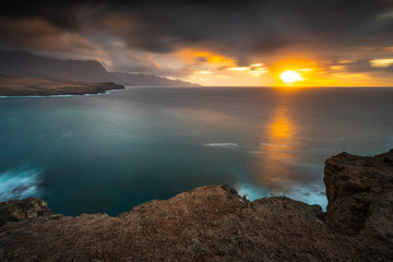 Fototapeta na wymiar Gran Canaria coast near Agaete in Canary Islands.