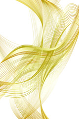 AbstractGolden and Yellow Pattern with Waves. Beige Smoke. Striped Linear Texture. 3D Illustration