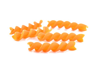 Macaroni on white background