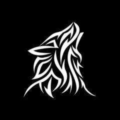 Abstract Wolf Tribal Design vector