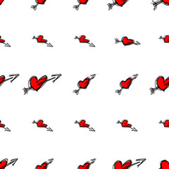 Seamless vector artwork, decorative and hand drawn love for valentine day illustrations. Details, effect, background & style.