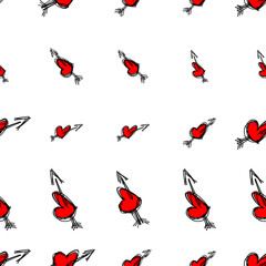 Seamless vector artwork, abstract conceptual hand drawn love for valentine day. Illustration, wallpaper, festival & pattern.