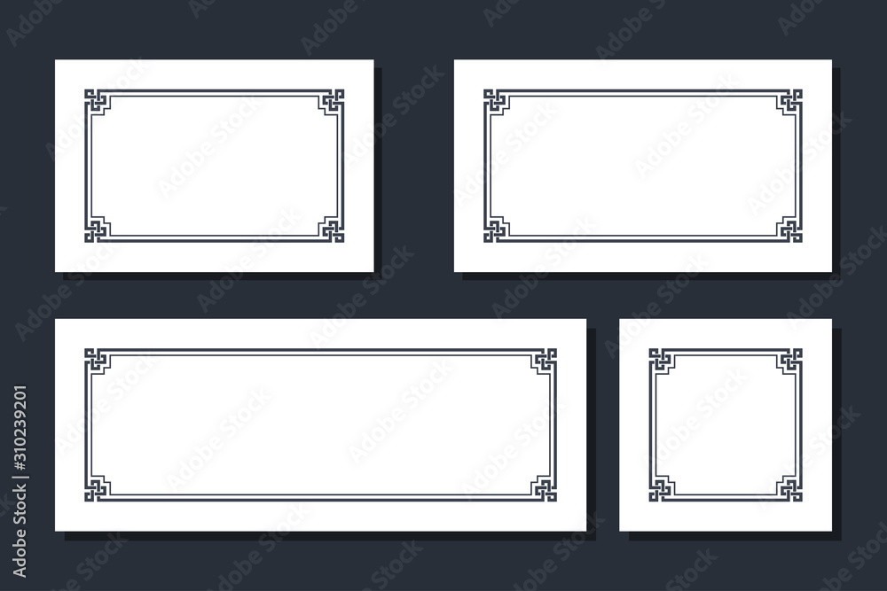 Poster decorative borders and frames. flat vector art design template element