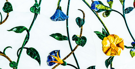 colorful arabian flower ornaments on a white background 