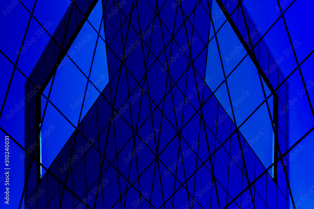 Poster digitally rendered image of modern architecture with glass wall, ceiling, roof or windows. structura
