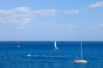 sailing boats in the ocean