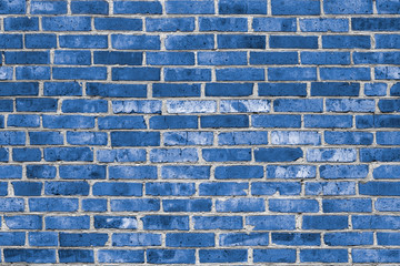 Seamless Brick wall background colored in Classic Blue color in high resolution