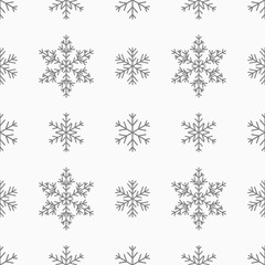 Snowflakes grey seamless pattern.