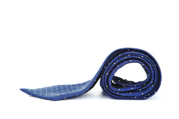 Blue necktie isolated on white background
