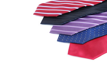 Fototapeta premium Colorful neckties isolated on white background