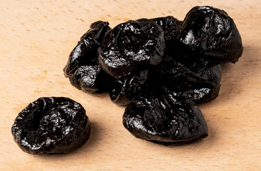 The fruits of sun-dried black plum (prunes)