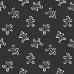 seamless pattern with gingerbread man