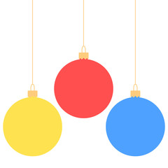 Realistic Christmas set balls vector icons isolated on the white background