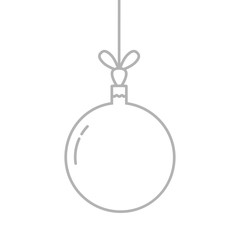Realistic Christmas ball vector icon isolated on the white background