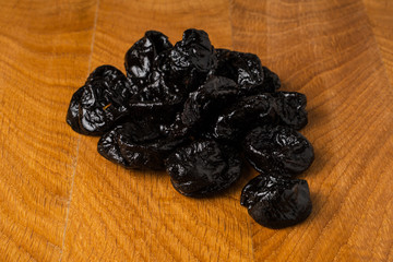 The fruits of sun-dried black plum (prunes)