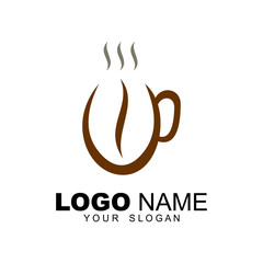 coffee glass logo, coffee drink symbol, logo for cafe and coffee beverage business