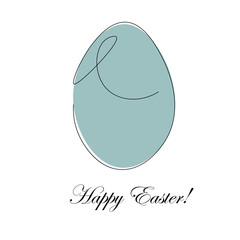 Easter card with egg, vector illustration