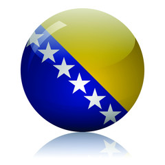Bosnia and Herzegovina flag glass icon vector illustration