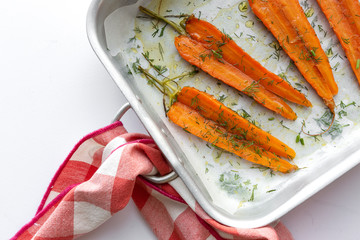 Delicious roasted carrots from above