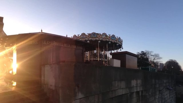 Eiffel tower Paris video panorama