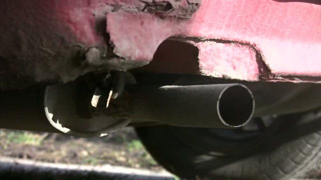 Old Car Exhaust Steam Pollution