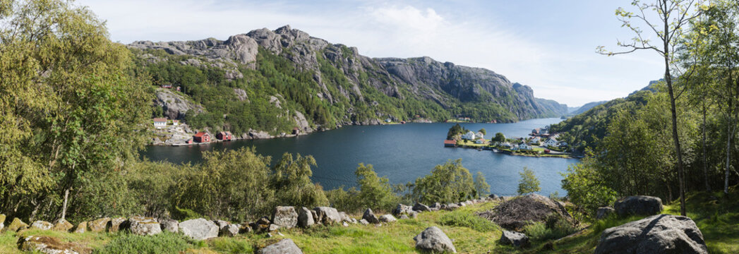 Panorama von Stornes am Flekkefjord, Südnorwegen