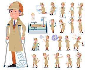 flat type Detective man_sickness