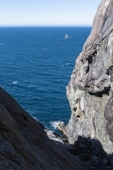 Wanderung zu den Brufjell Höhlen in Südnorwegen, Blick aufs Meer