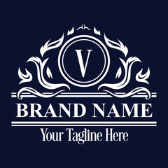  Alphabet Luxurious logo, Vintage ornamental luxury logo design template: 100% vector best for t shirt, pillow,mug, sticker and other Printing media