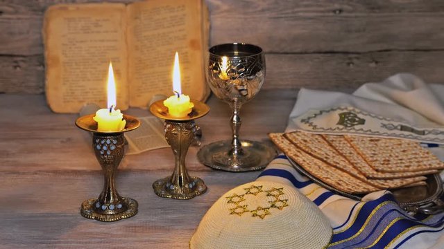 Eve passover symbols of great jewish holiday pesach matzoh
