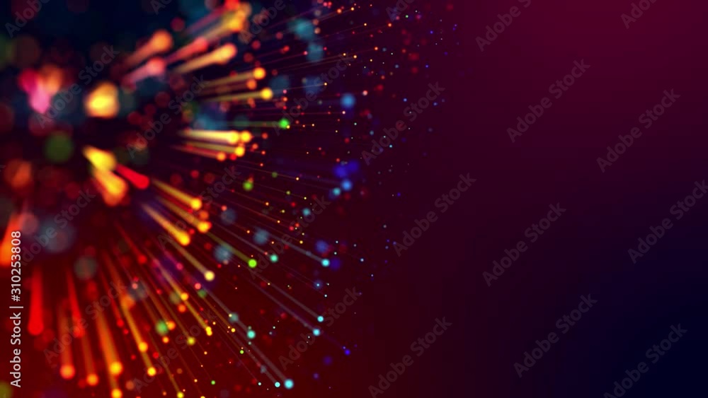 Poster 4k abstract background with shining bokeh sparkling particles for bright festive events, with multic