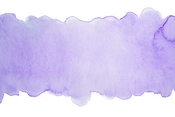 watercolor stain stripe blue purple light transparent, watercolor hand-drawn, mock up watercolor background for postcard. on white background