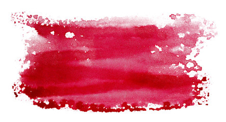 abstract red paint background on paper watercolor stain, with texture of spreading paint