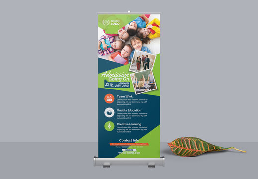 School Admission Roll-Up Banner Layout