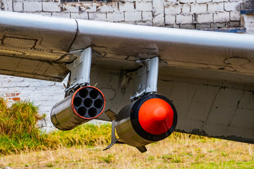 old military plane rocket launcher and bombs