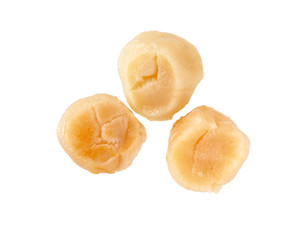 Raw Scallops isolated on white.