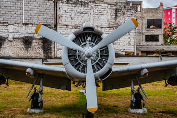  old military fighter plane engine in Quito, Ecuador