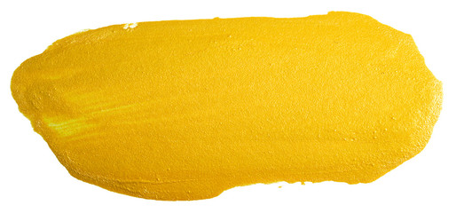 gold watercolor stain sparkling on a white background element