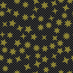 Multicoloured simple flat style light star flares seamless texture. Vector illustration