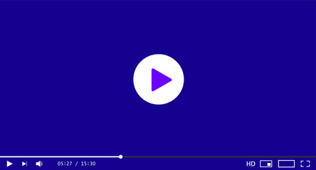 Classic video player template. Vector illustration