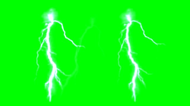 Lighting bolt with green screen background