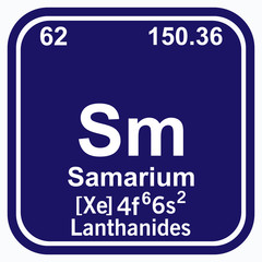 Samarium Periodic Table of the Elements Vector illustration eps 10